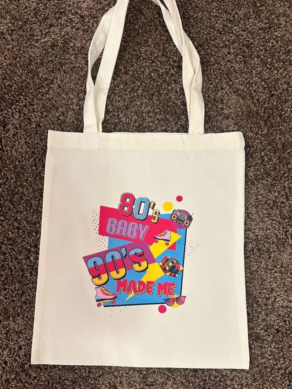 Retro '80s & '90s Graphic Canvas Tote